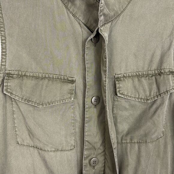 Knox Rose Green Button Up Longline Utility Vest With Pockets Size M - Picture 2 of 8